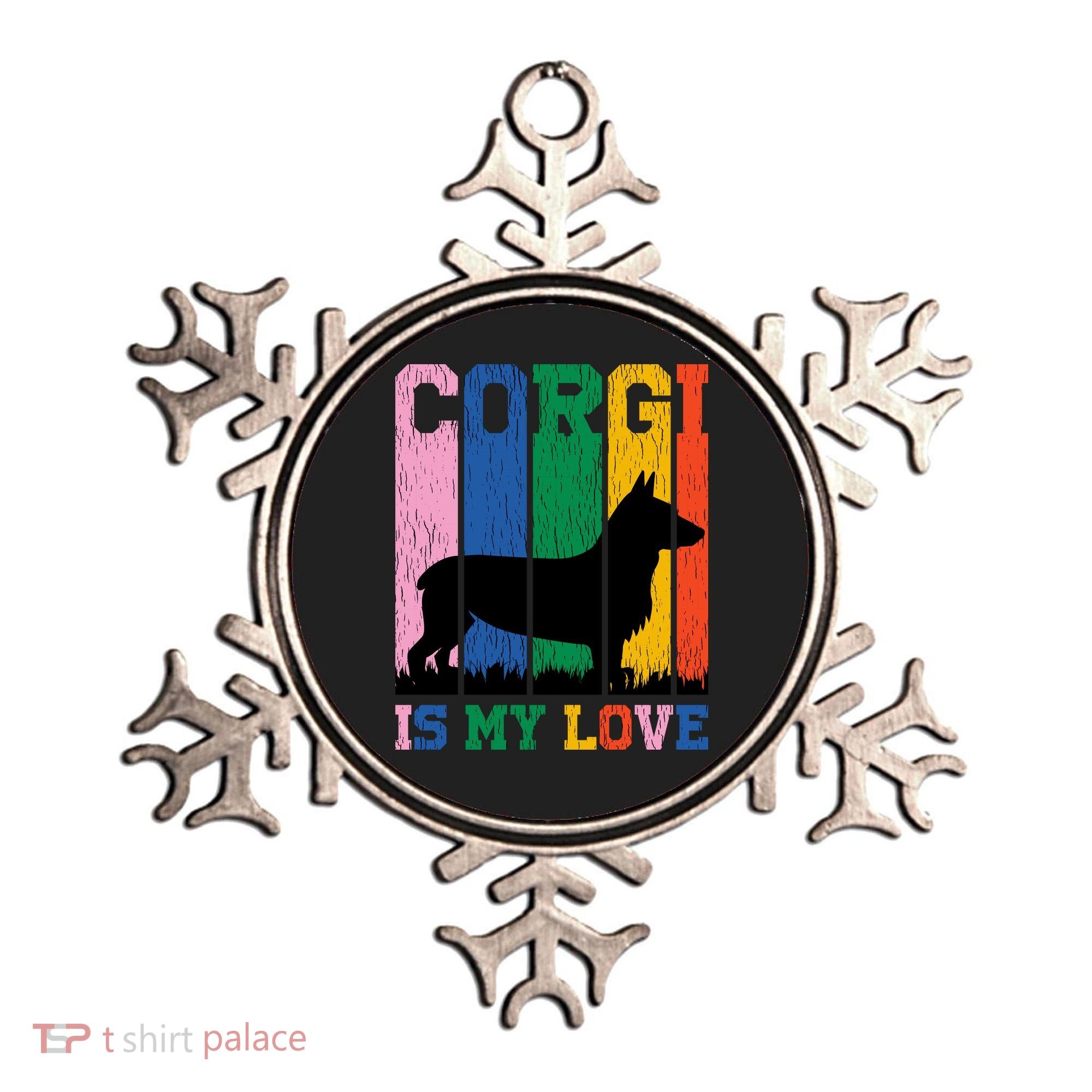 Retro Corgi Is My Love Ornament