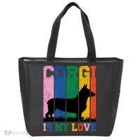 Retro Corgi Is My Love Tote Bag thumb 0