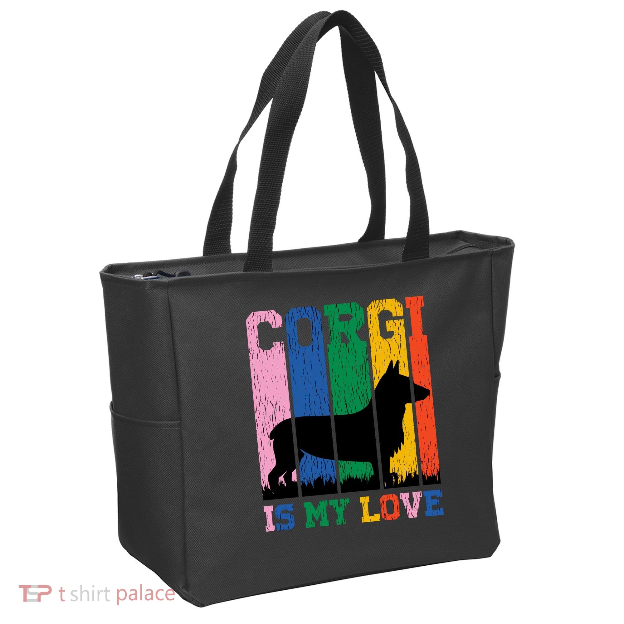 Retro Corgi Is My Love Tote Bag