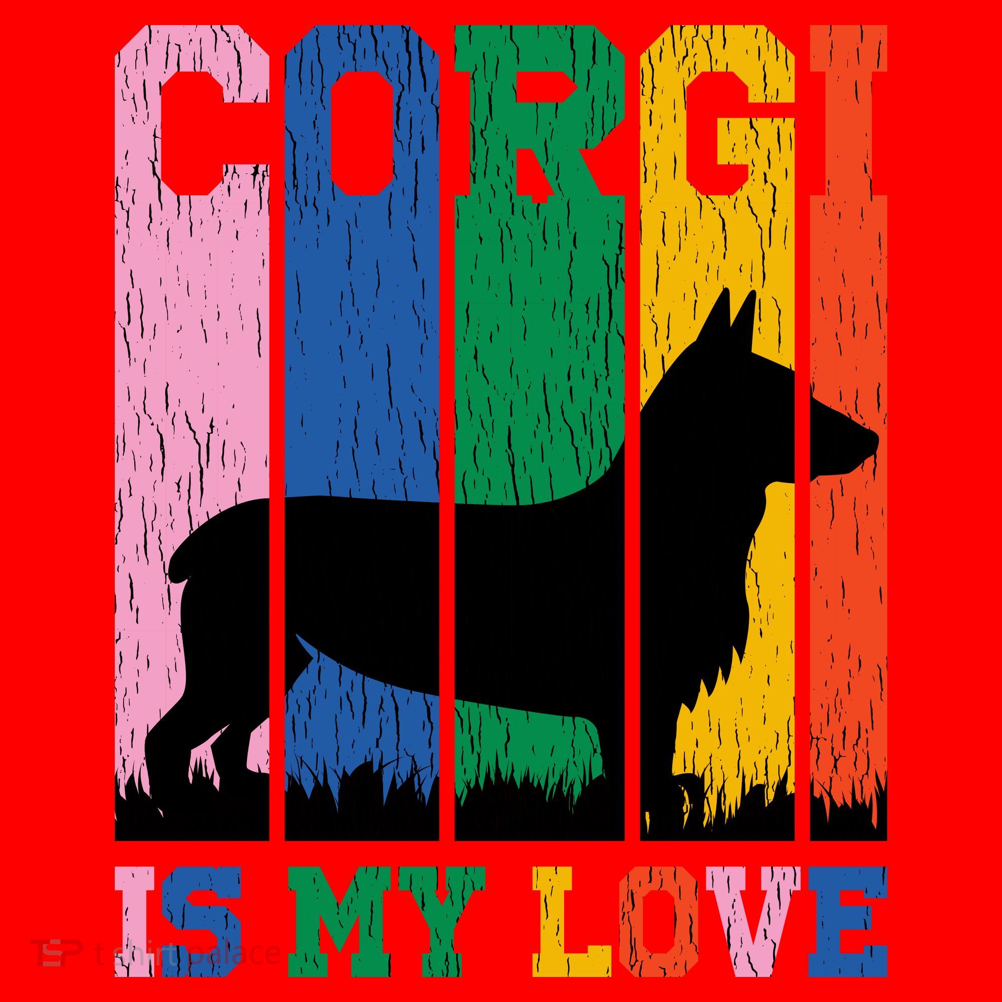 Retro Corgi Is My Love Santa Hat