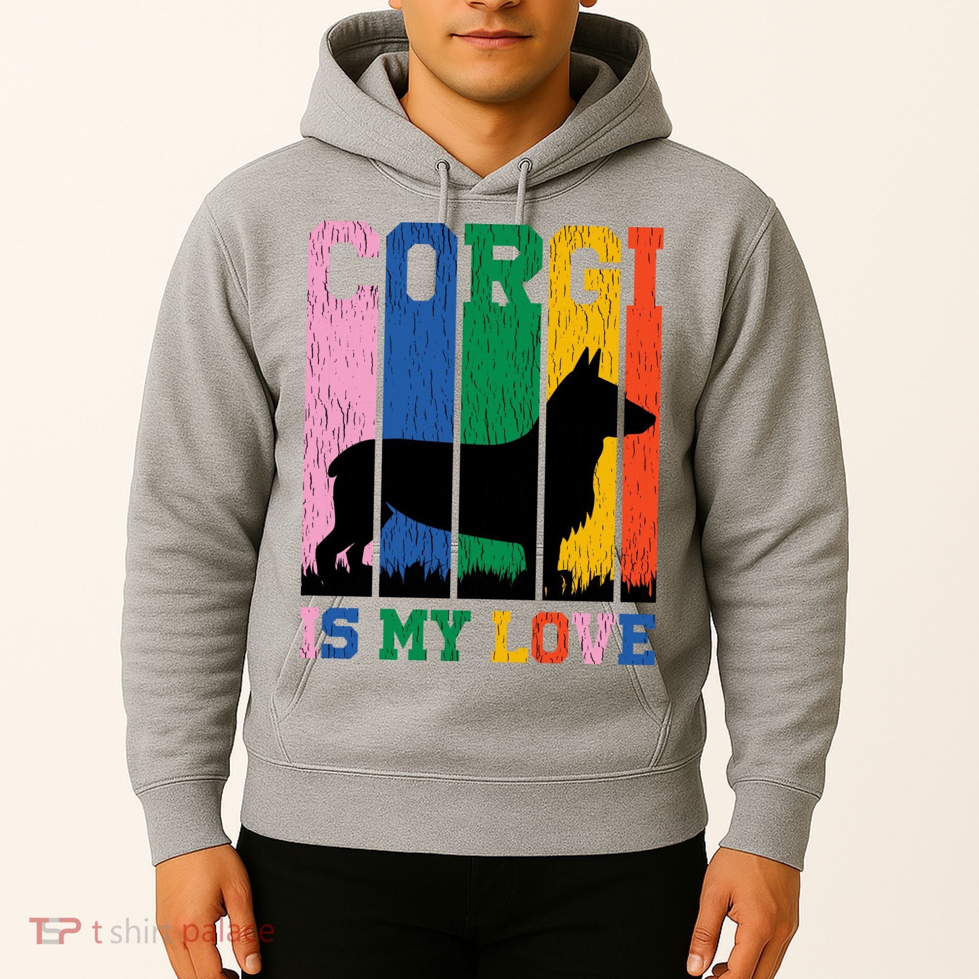 Retro Corgi Is My Love Hoodie