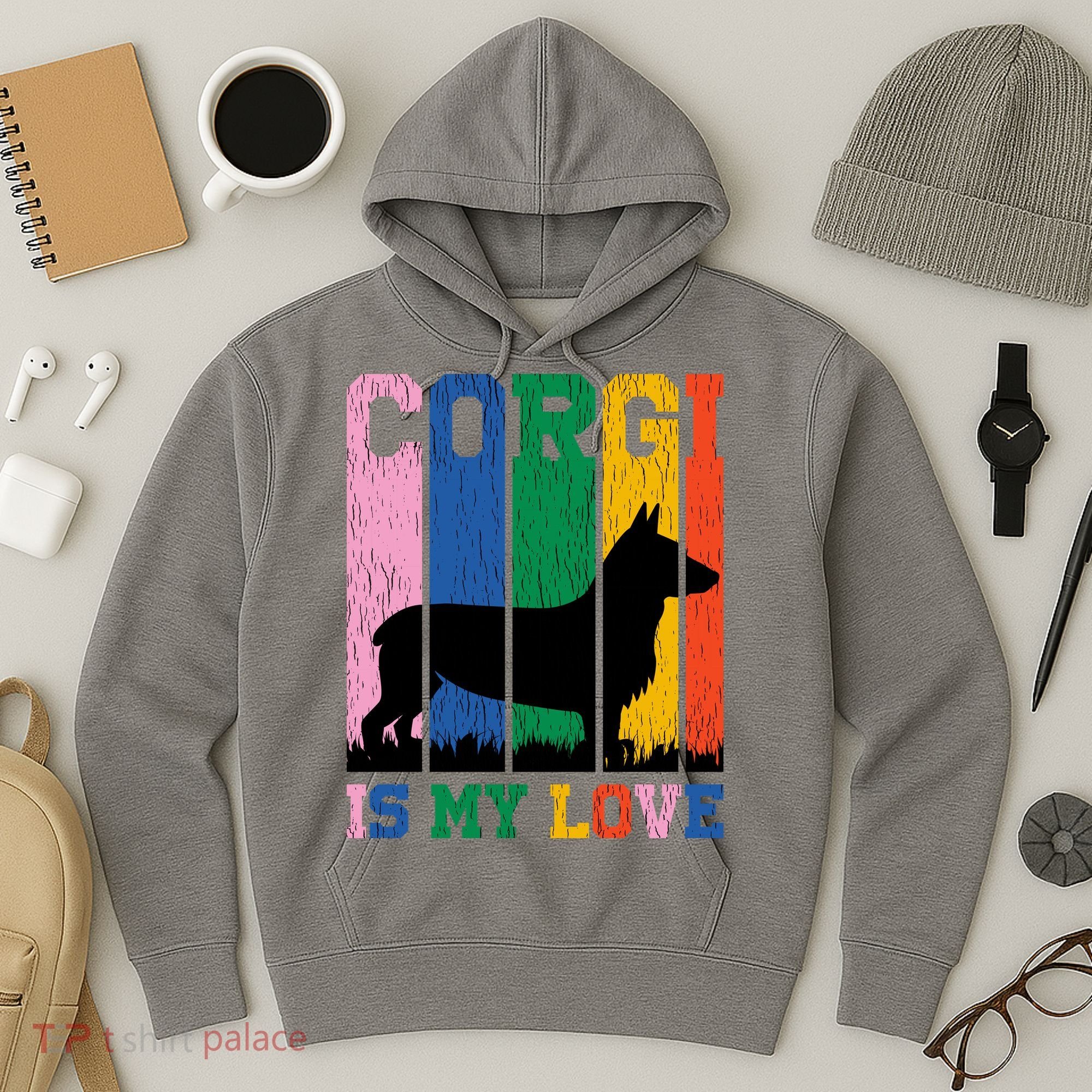 Retro Corgi Is My Love Hoodie