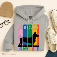 Retro Corgi Is My Love Hoodie thumb 4