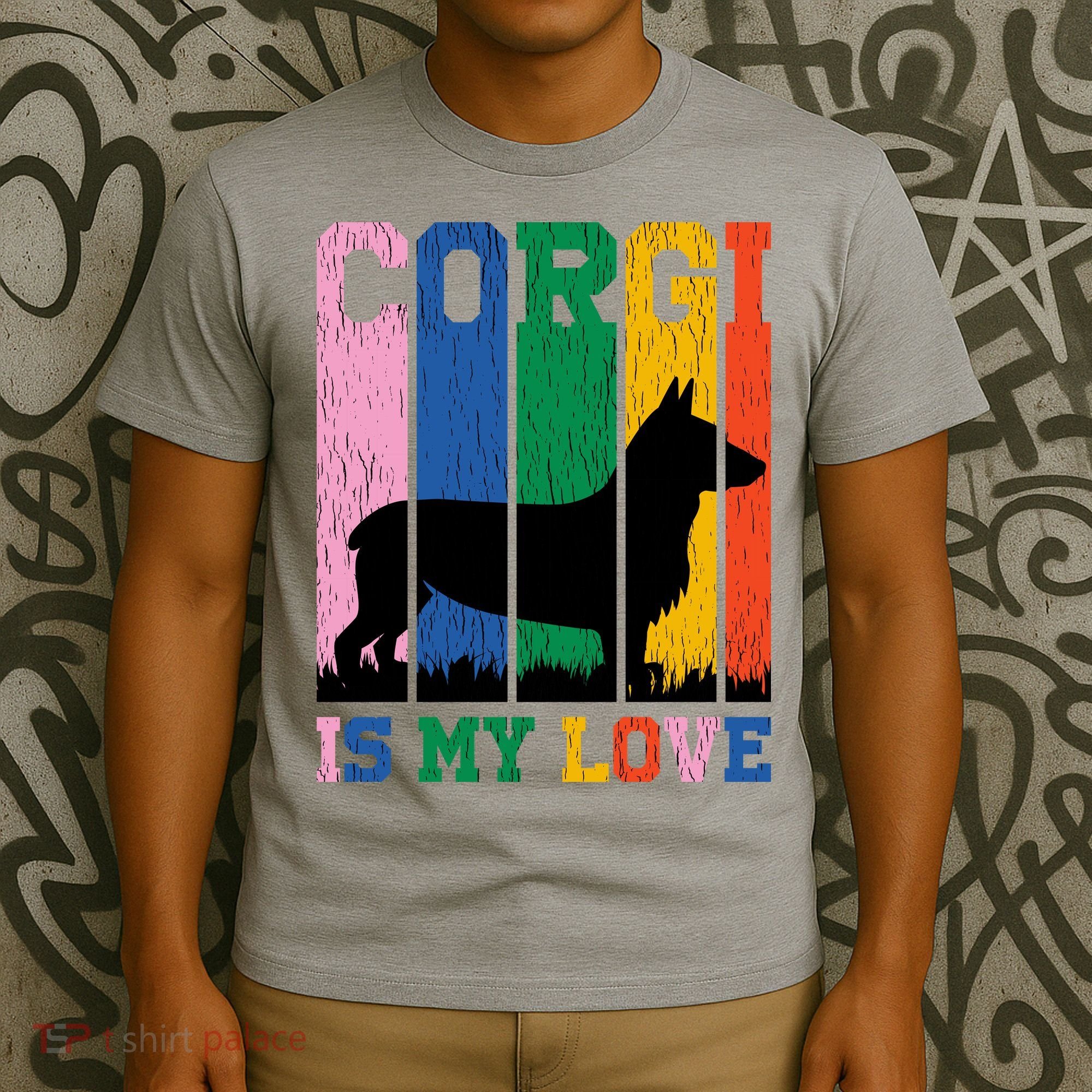 Retro Corgi Is My Love T-Shirt