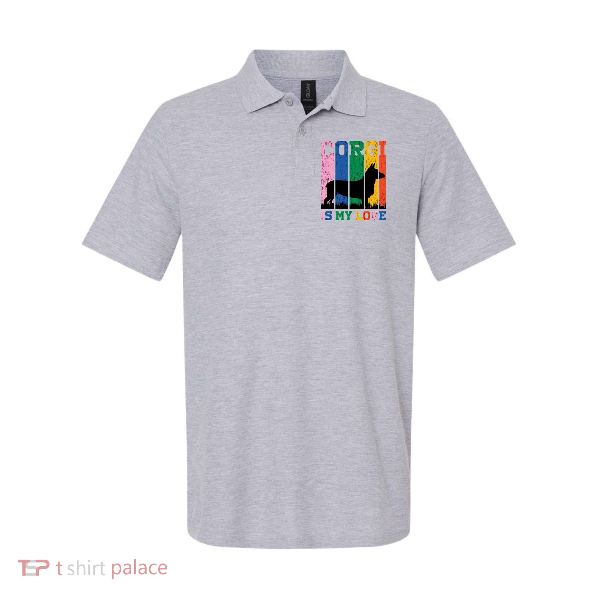 Retro Corgi Is My Love Polo