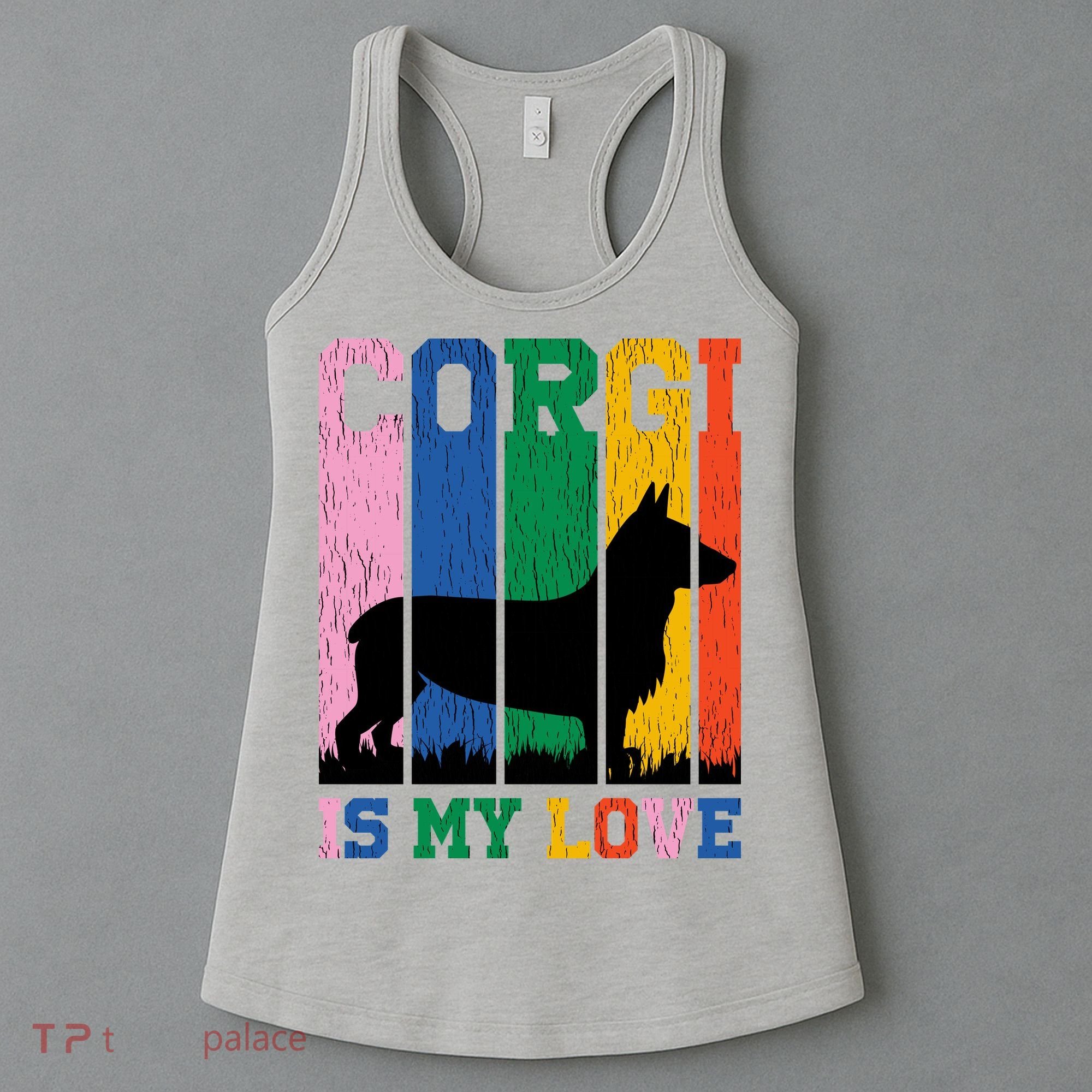 Retro Corgi Is My Love Women's Tank Top