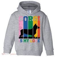 Retro Corgi Is My Love Toddler Hoodie thumb 0