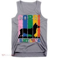 Retro Corgi Is My Love Tank Top thumb 0