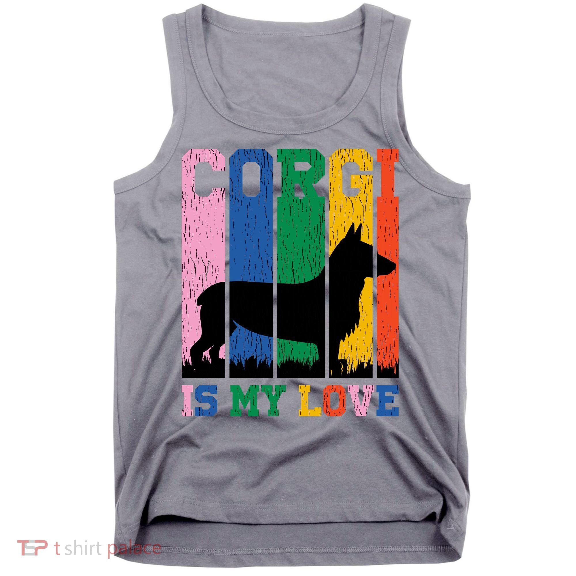 Retro Corgi Is My Love Tank Top