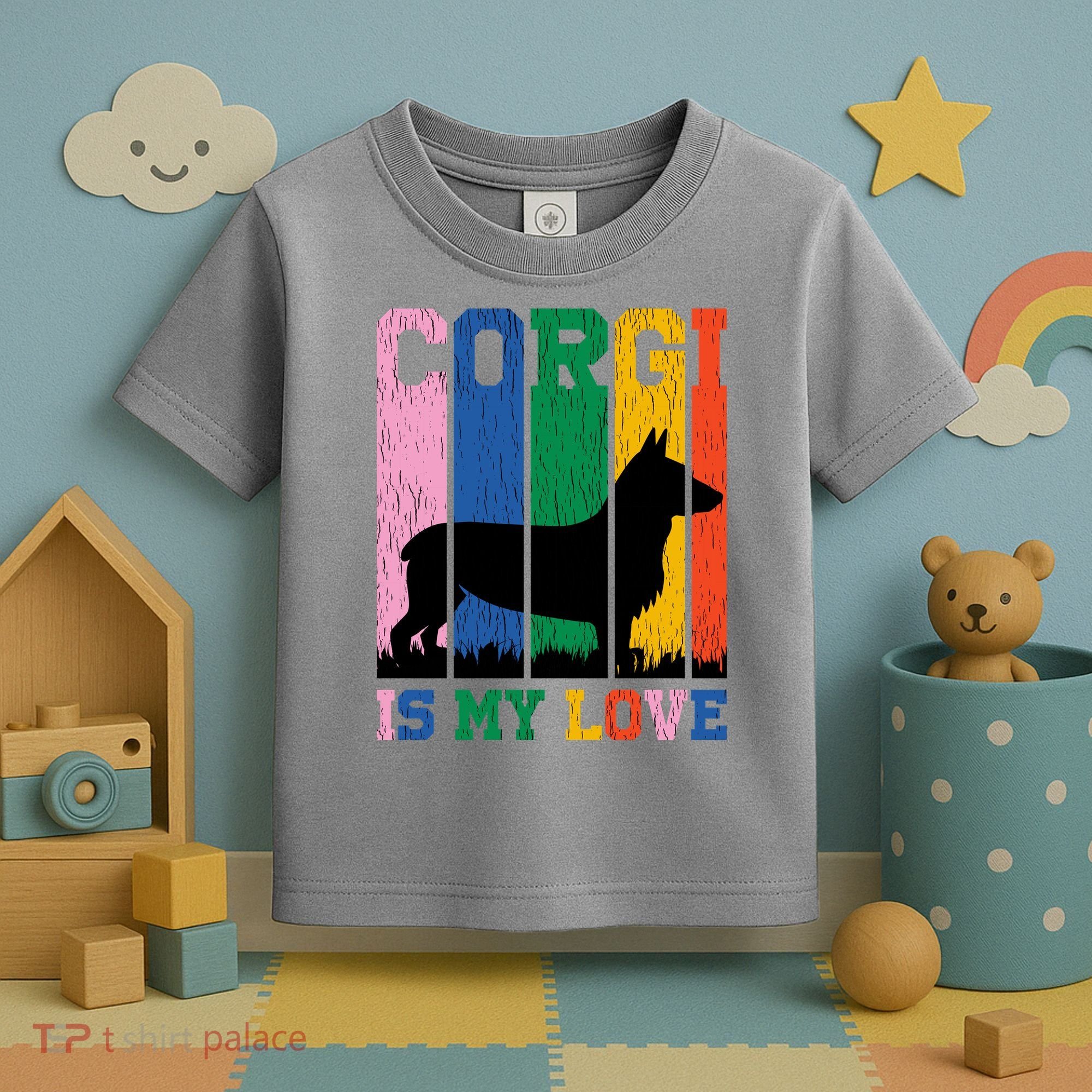 Retro Corgi Is My Love Toddler T-Shirt