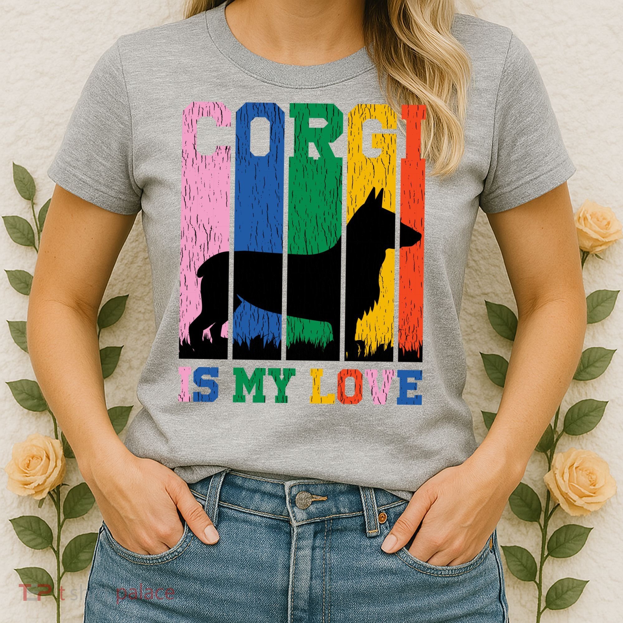 Retro Corgi Is My Love Women's T-Shirt