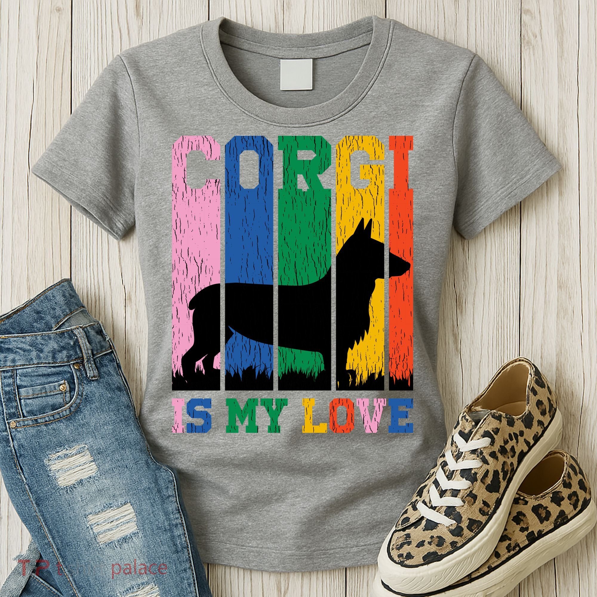 Retro Corgi Is My Love Women's T-Shirt