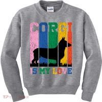 Retro Corgi Is My Love Kids Sweatshirt thumb 0