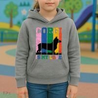 Retro Corgi Is My Love Kids Hoodie thumb 3