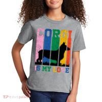 Retro Corgi Is My Love Kids T-Shirt thumb 2