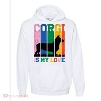 Retro Corgi Is My Love Comfort Colors Garment-Dyed Hooded Sweatshirt thumb 0