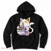 Ramen Cat Kawaii Anime Japanese Kawaii Neko Hoodie thumb 0
