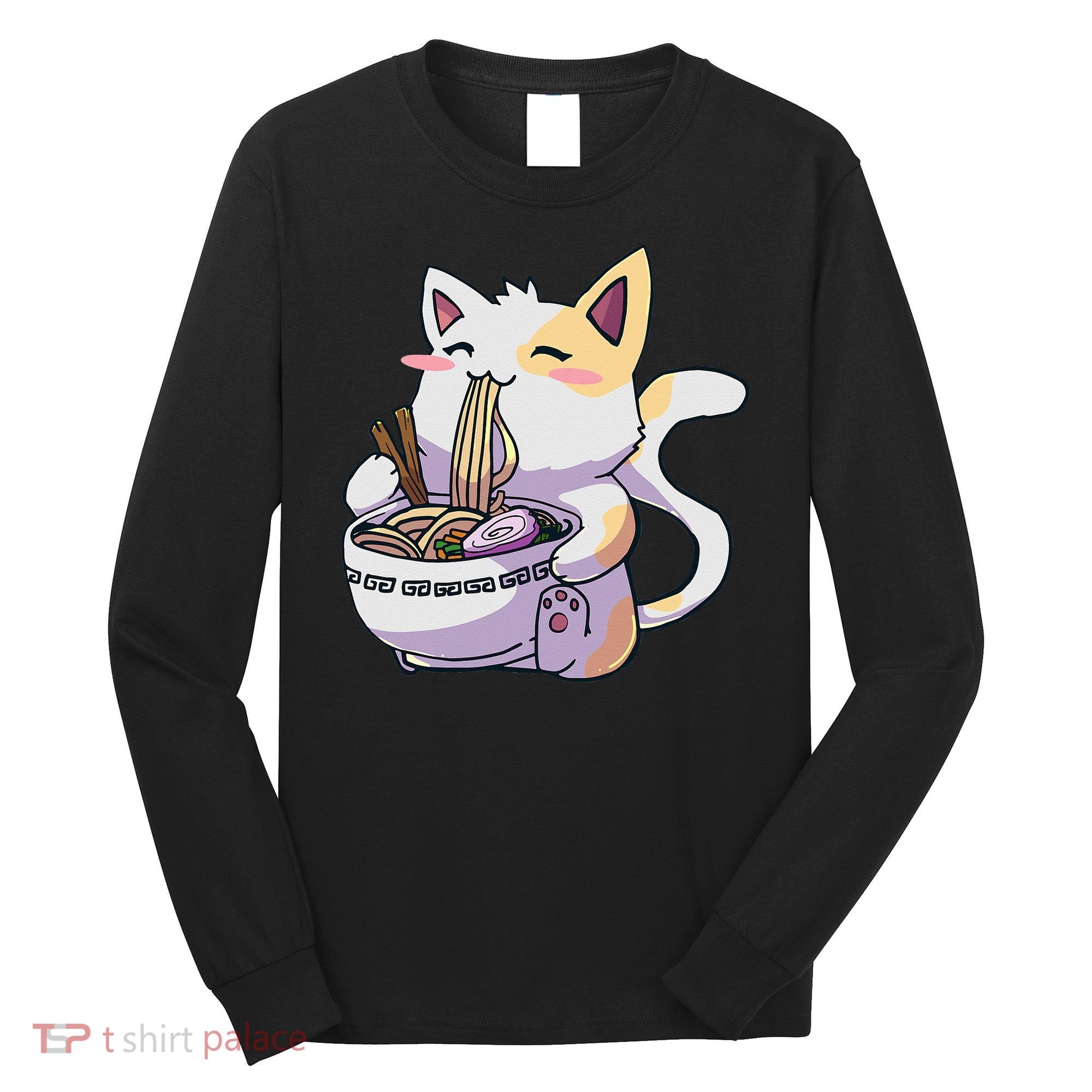 Ramen Cat Kawaii Anime Japanese Kawaii Neko Long Sleeve Shirt