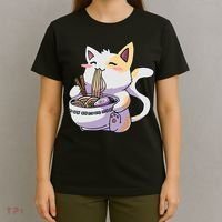 Ramen Cat Kawaii Anime Japanese Kawaii Neko T-Shirt thumb 4