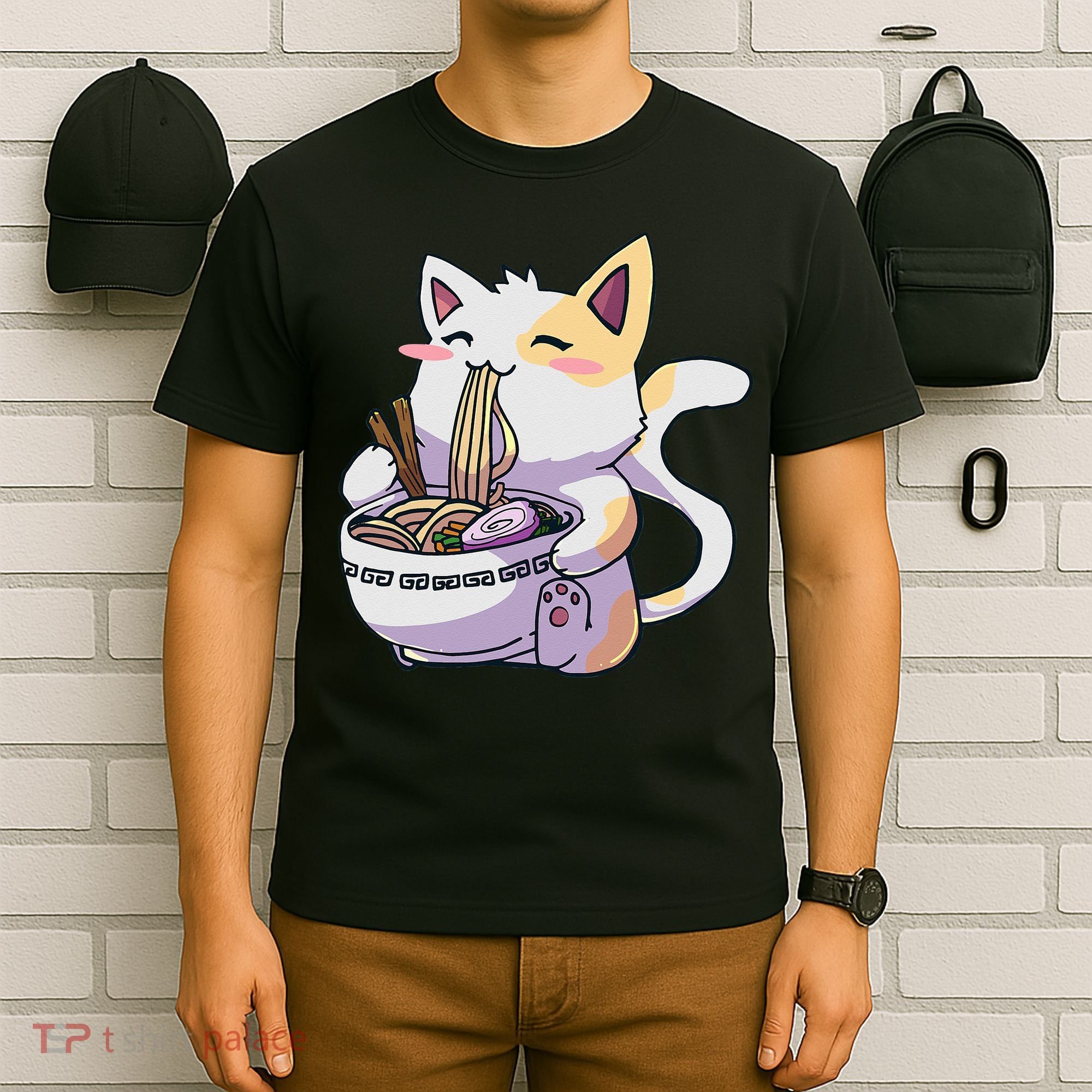 Ramen Cat Kawaii Anime Japanese Kawaii Neko T-Shirt