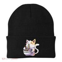 Ramen Cat Kawaii Anime Japanese Kawaii Neko Beanie thumb 0