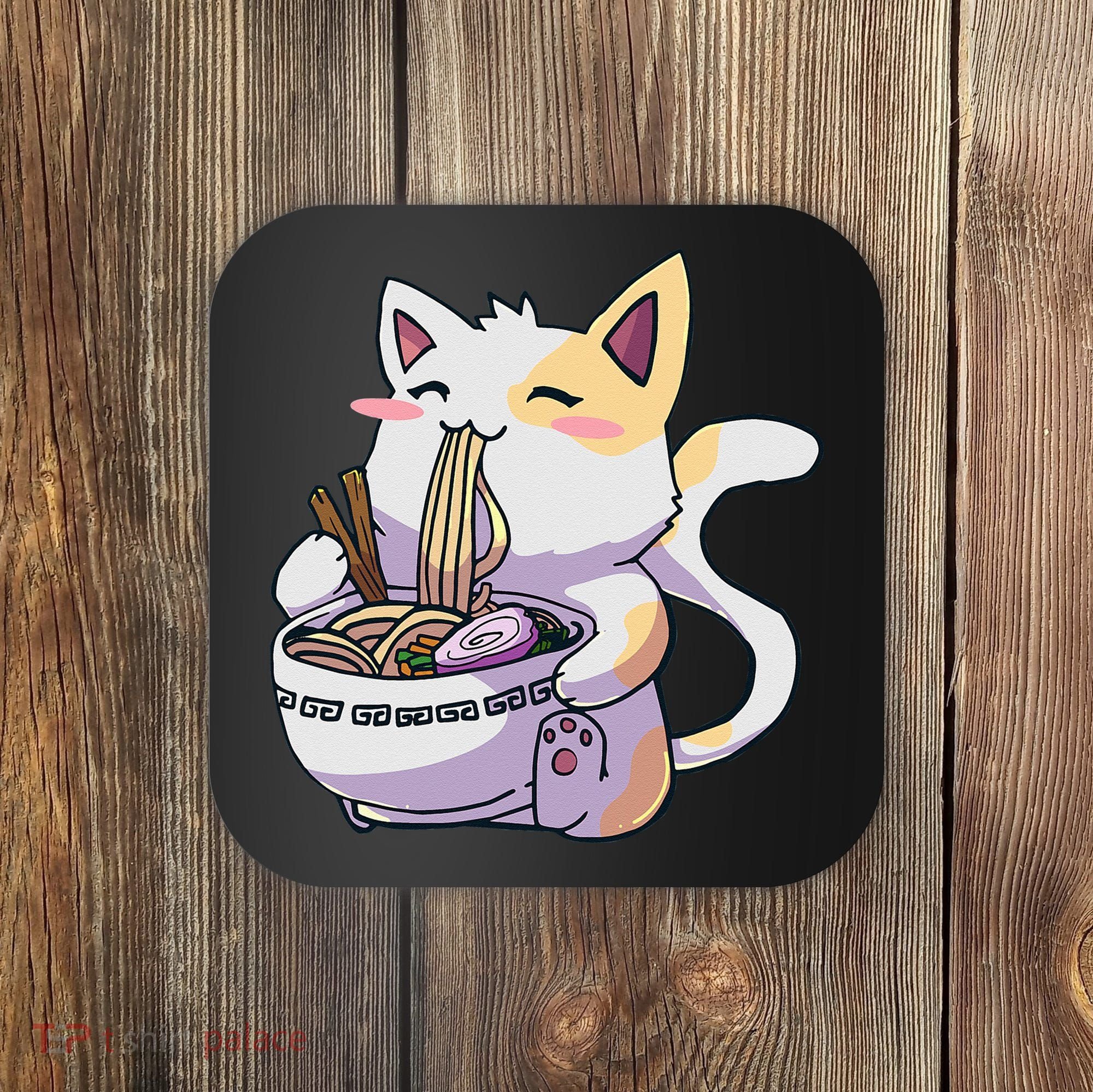 Ramen Cat Kawaii Anime Japanese Kawaii Neko Coaster