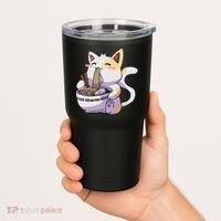 Ramen Cat Kawaii Anime Japanese Kawaii Neko Tumbler thumb 2