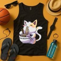 Ramen Cat Kawaii Anime Japanese Kawaii Neko Tank Top thumb 4
