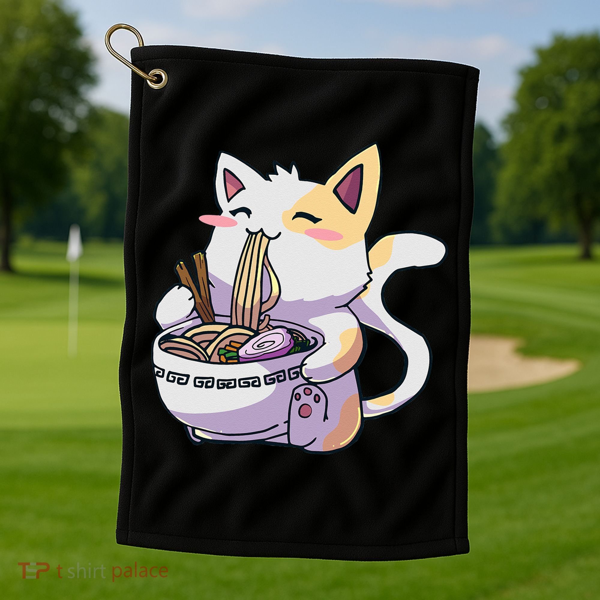 Ramen Cat Kawaii Anime Japanese Kawaii Neko Golf Towel