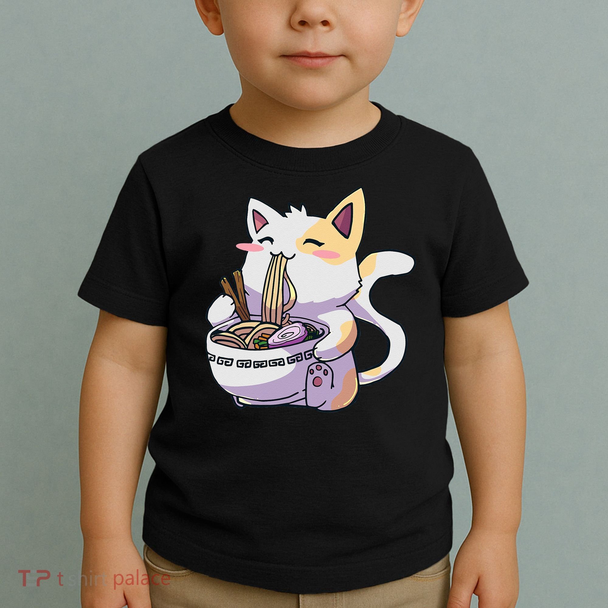 Ramen Cat Kawaii Anime Japanese Kawaii Neko Toddler T-Shirt