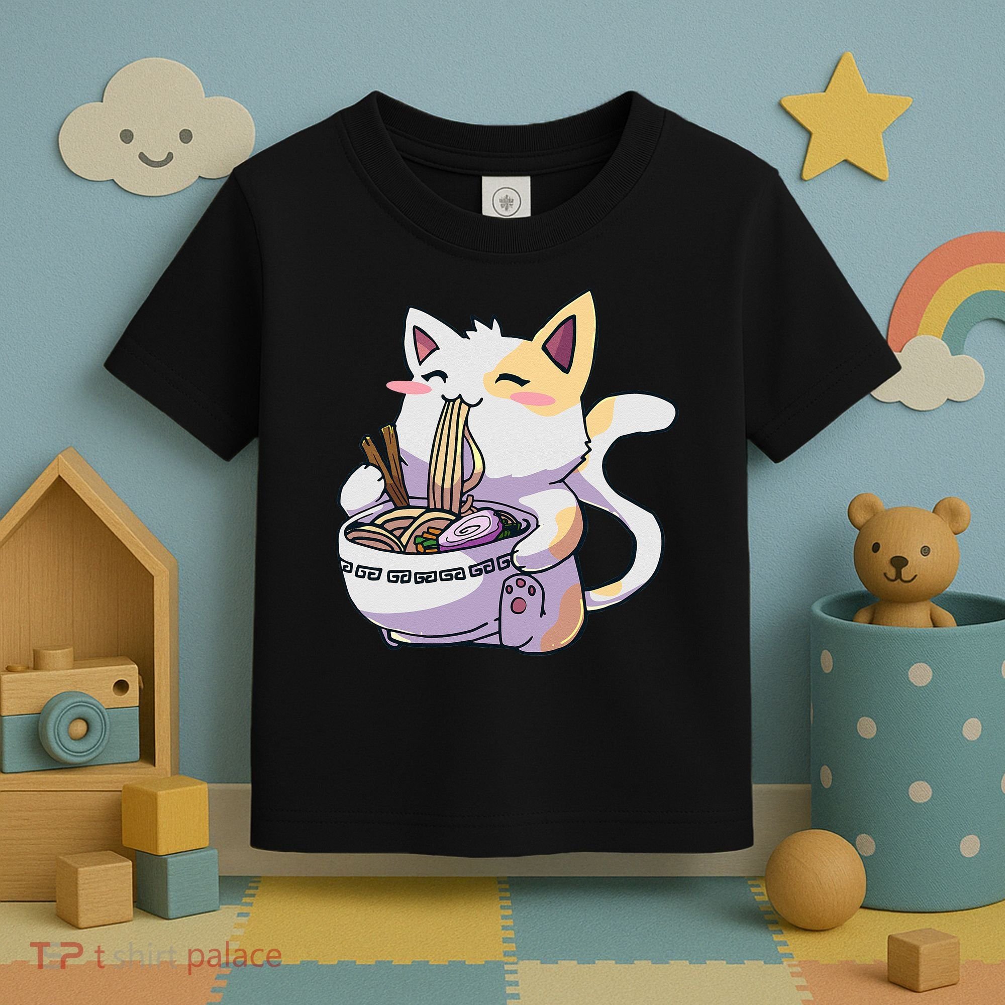 Ramen Cat Kawaii Anime Japanese Kawaii Neko Toddler T-Shirt