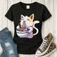 Ramen Cat Kawaii Anime Japanese Kawaii Neko Women's T-Shirt thumb 3