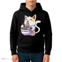 Ramen Cat Kawaii Anime Japanese Kawaii Neko Kids Hoodie thumb 4