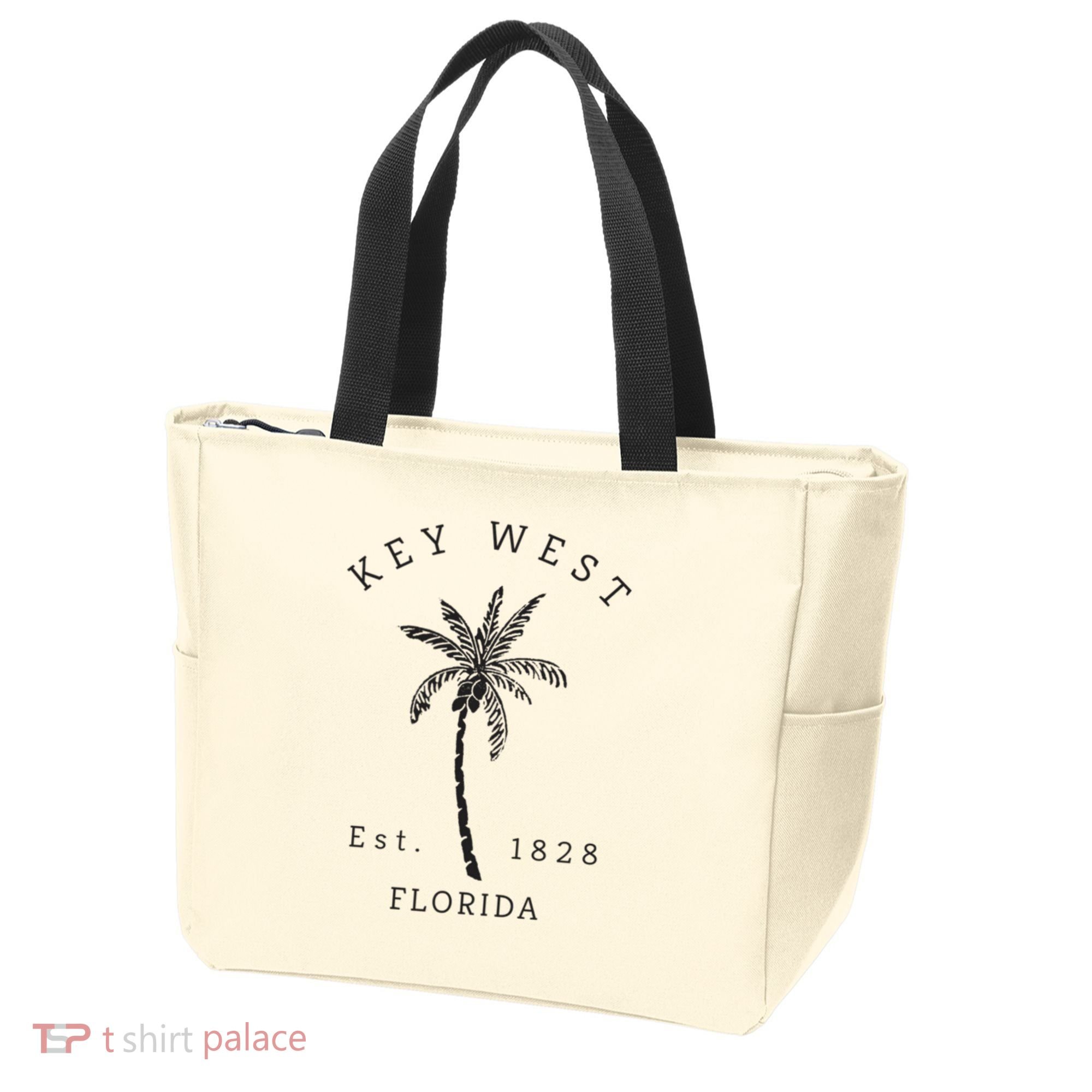 Retro Cool Key West Florida Palm Tree Novelty Tote Bag