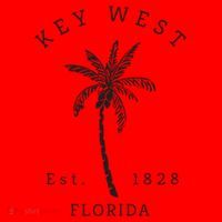 Retro Cool Key West Florida Palm Tree Novelty Santa Hat thumb 1