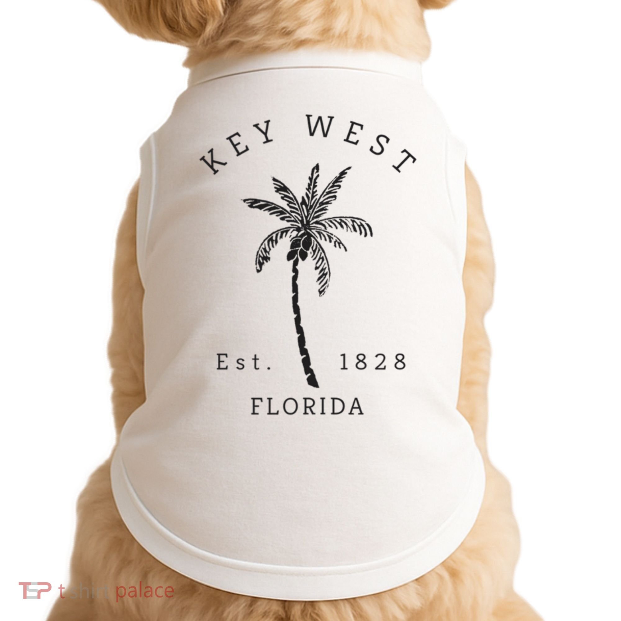 Retro Cool Key West Florida Palm Tree Novelty Doggie Tank