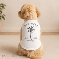 Retro Cool Key West Florida Palm Tree Novelty Doggie Tank thumb 2