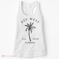 Retro Cool Key West Florida Palm Tree Novelty Women's Tank Top thumb 0