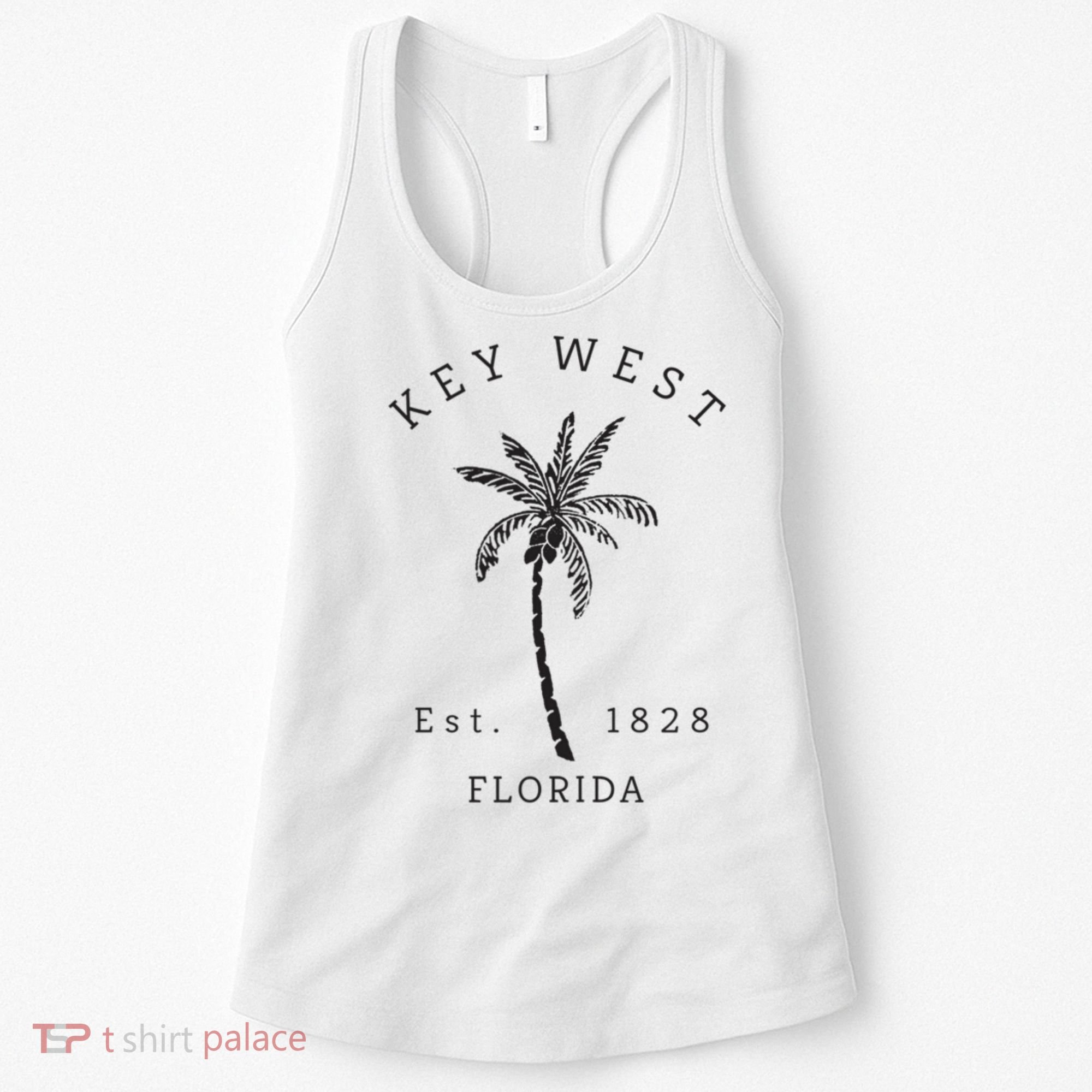 Retro Cool Key West Florida Palm Tree Novelty Women's Tank Top