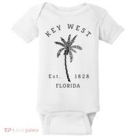 Retro Cool Key West Florida Palm Tree Novelty Baby Bodysuit thumb 0