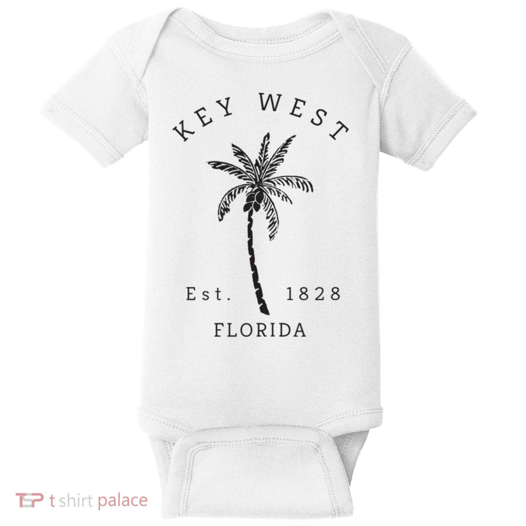 Retro Cool Key West Florida Palm Tree Novelty Baby Bodysuit