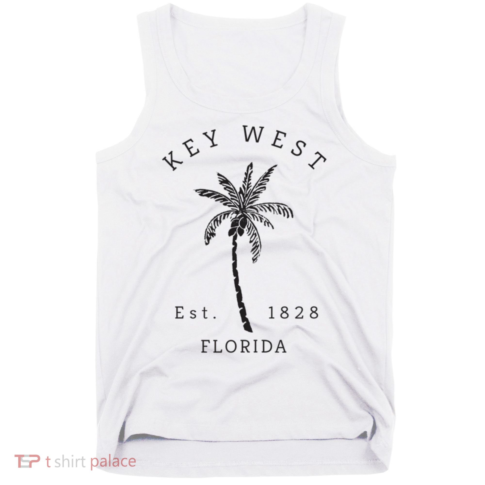 Retro Cool Key West Florida Palm Tree Novelty Tank Top