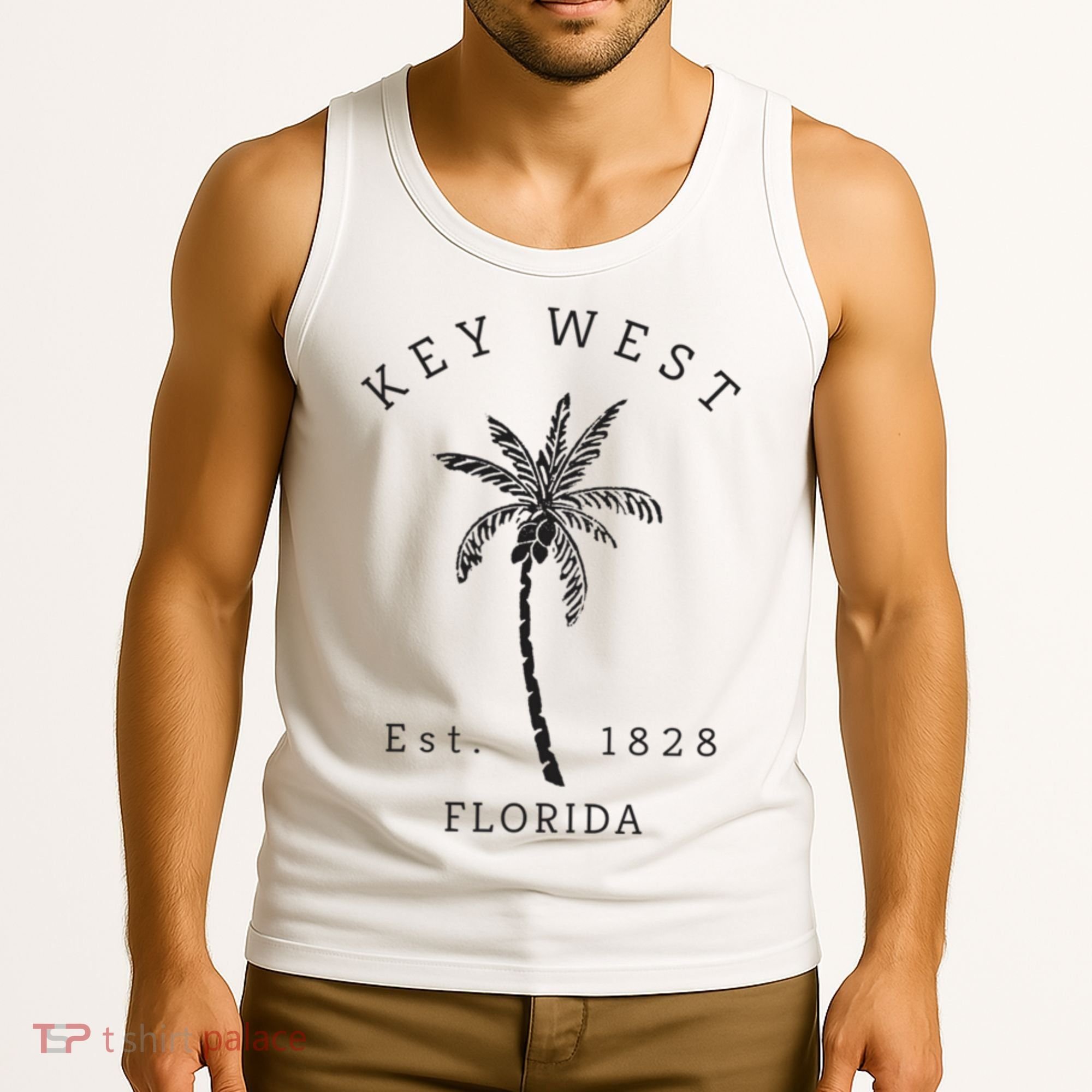 Retro Cool Key West Florida Palm Tree Novelty Tank Top