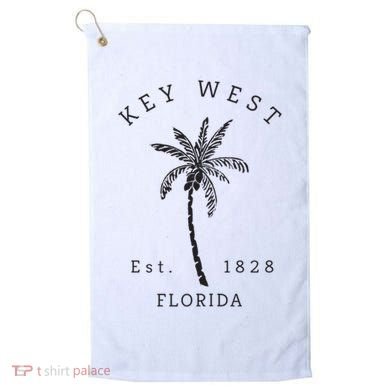 Retro Cool Key West Florida Palm Tree Novelty Golf Towel