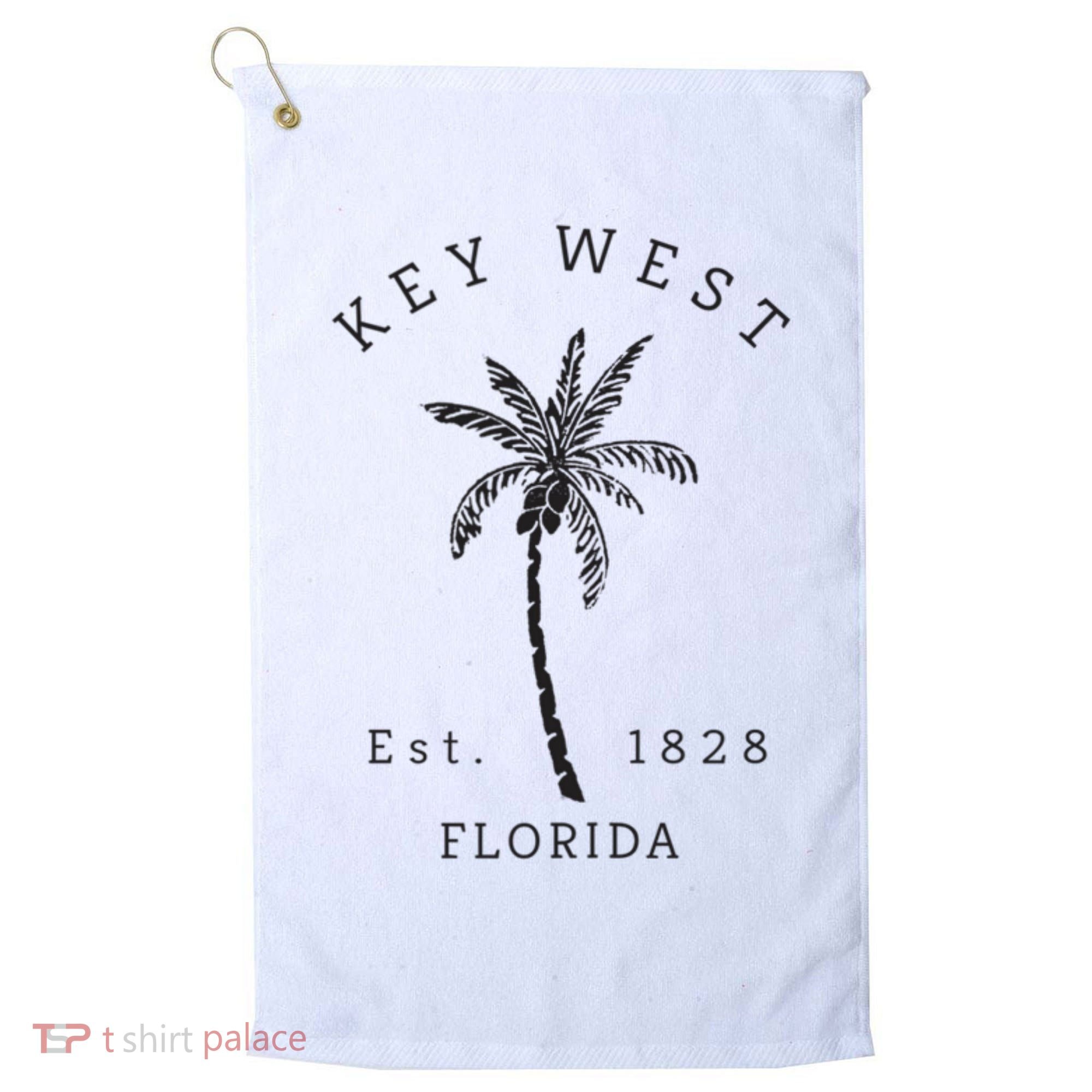 Retro Cool Key West Florida Palm Tree Novelty Golf Towel