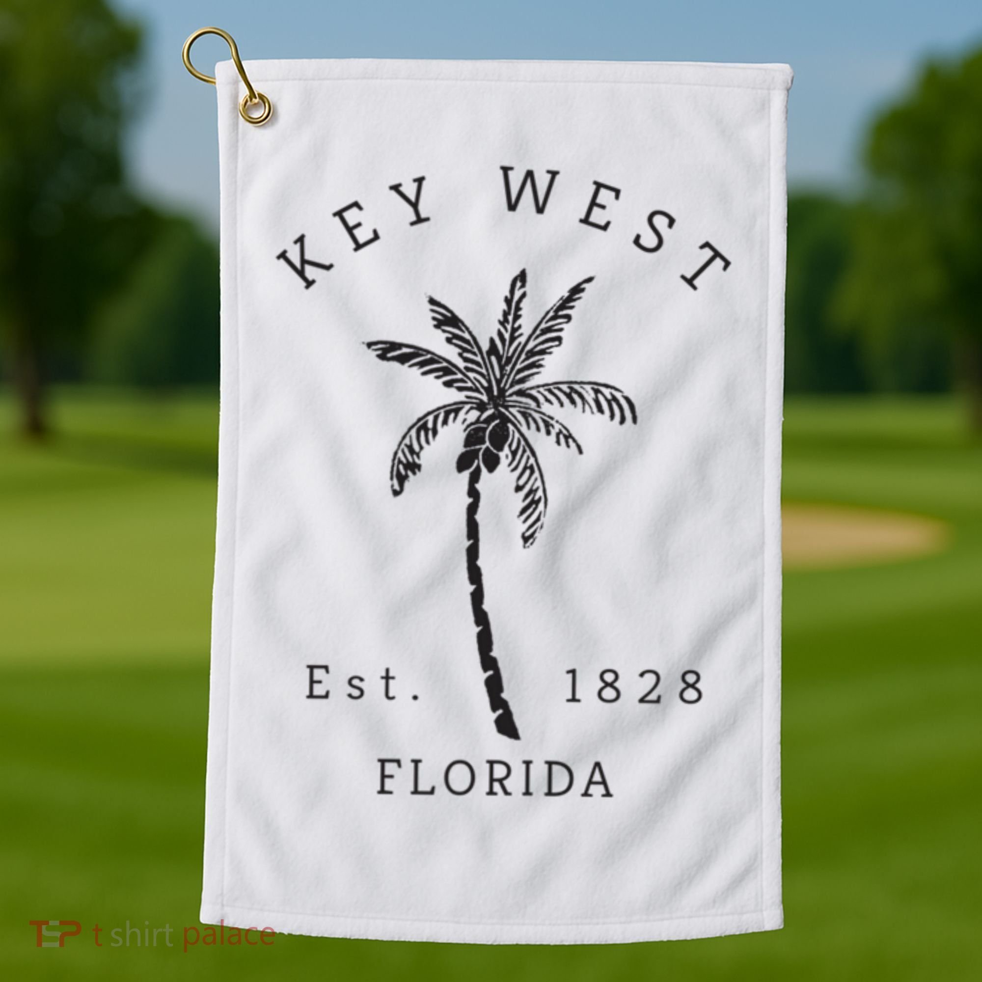 Retro Cool Key West Florida Palm Tree Novelty Golf Towel
