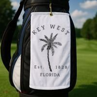 Retro Cool Key West Florida Palm Tree Novelty Golf Towel thumb 2