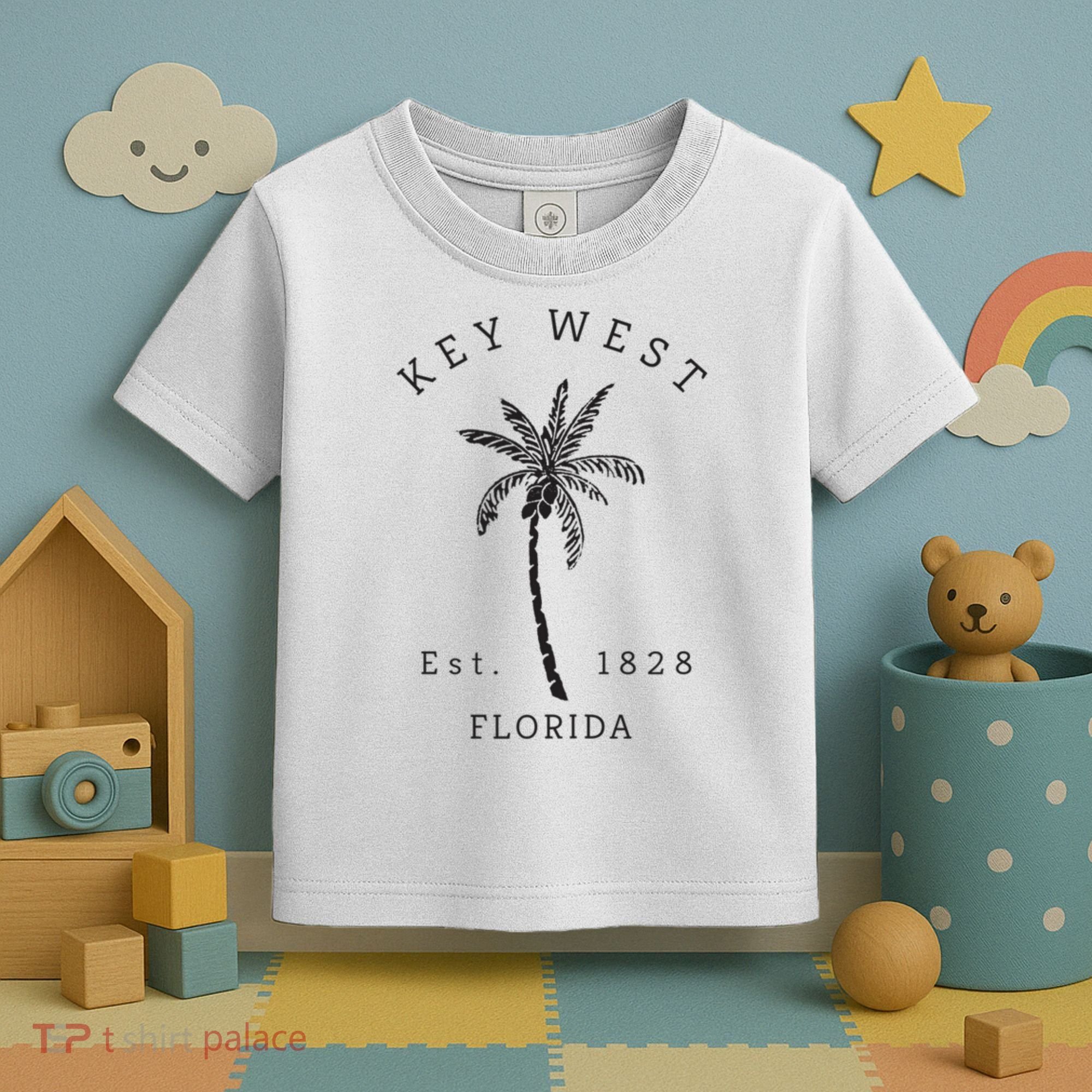 Retro Cool Key West Florida Palm Tree Novelty Toddler T-Shirt