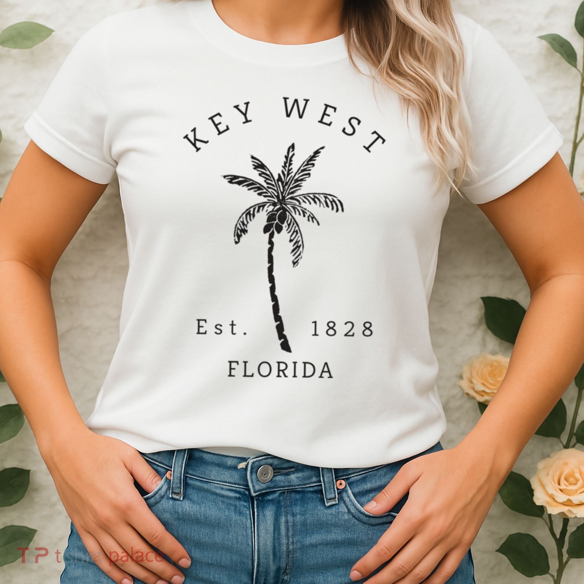 Retro Cool Key West Florida Palm Tree Novelty Women's T-Shirt