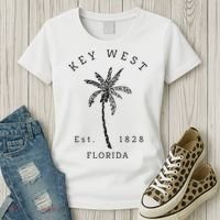 Retro Cool Key West Florida Palm Tree Novelty Women's T-Shirt thumb 3